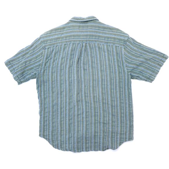 Vintage The Territory Ahead Textured Button Short Sleeve Shirt Mens XL - Picture 2 of 5